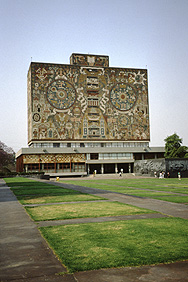 The library of Mexico City's university is a huge mosaic
