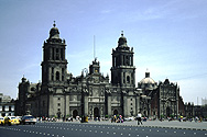 The biggest cathedral of Latin America at the Zócalo in Mexico City