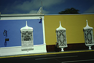 Houses at the Plaza de Armas in Trujillo
