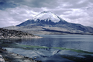 Lake Chungará with Parinacota near Bolivian Border