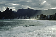 Ipanema and Leblon beaches in stormy weather